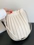 Minimalist Ruched Design Bucket Bag