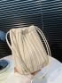 Minimalist Ruched Design Bucket Bag