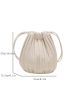 Minimalist Ruched Design Bucket Bag