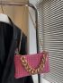 Geometric Quilted Chain Decor Square Bag