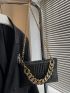 Geometric Quilted Chain Decor Square Bag