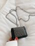 Mini Studded Decor Flap Chain Square Bag