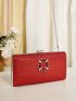 Neon Red Rhinestone Decor Chain Glitter Box Bag