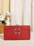 Neon Red Rhinestone Decor Chain Glitter Box Bag