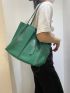 Minimalist Shoulder Tote Bag With Inner Pouch