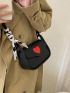 Mini Heart & Twilly Scarf Decor Flap Square Bag