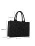 Jacquard Double Handle Shoulder Tote Bag