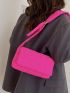 Neon Pink Geometric Quilted Square Bag