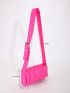 Neon Pink Geometric Quilted Square Bag