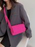 Neon Pink Geometric Quilted Square Bag