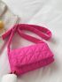 Neon Pink Geometric Quilted Square Bag