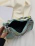 Tie Dye Crocodile Embossed Chain Decor Baguette Bag