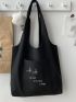 Butterfly & Slogan Graphic Shopper Bag