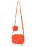 Neon Orange Crossbody Bag With Small Pouch