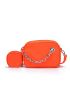 Neon Orange Crossbody Bag With Small Pouch