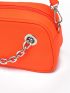 Neon Orange Crossbody Bag With Small Pouch