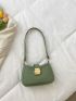 Mini Crocodile Embossed Push Lock Baguette Bag