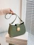 Mini Crocodile Embossed Push Lock Baguette Bag