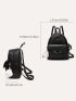 Letter & Metal & Pom Pom Decor Classic Backpack