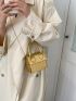 Mini Metallic Crocodile Embossed Chain Flap Square Bag