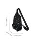 Mini Holographic Letter Graphic Sling Bag With Cartoon Charm