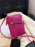 Mini Neon Pink Litchi Embossed Square Bag