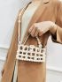 Mini Faux Pearl Design Square Bag