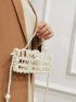 Mini Faux Pearl Design Square Bag