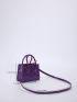 Mini Neon Purple Double Handle Square Bag