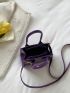 Mini Neon Purple Double Handle Square Bag