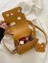 Mini Cheese Design Flap Square Bag With Bag Charm