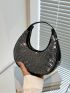 Studded Decor Hobo Bag