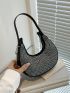 Studded Decor Hobo Bag