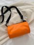 Neon Orange Chain Decor Bucket Bag