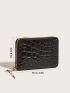 Crocodile Embossed Zipper Around Card Holder