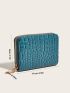 Crocodile Embossed Zipper Around Card Holder