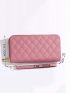 Quilted Detail Long Wallet With Wristlet