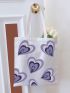 Heart Graphic Colorblock Shopper Bag