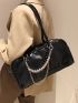 Bead & Chain Decor Shoulder Tote Bag