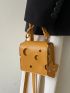 Mini Cheese Design Flap Square Bag With Bag Charm