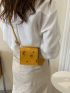 Mini Cheese Design Flap Square Bag With Bag Charm