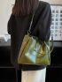 Double Handle Chain Shoulder Tote Bag