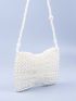 Faux Pearl Decor Bow Design Novelty Bag