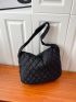 Argyle Quilted Hobo Bag