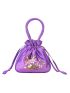 Mini Floral Embroidered Drawstring Design Satchel Bag, Mothers Day Gift For Mom