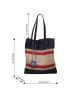 Colorblock Straw Bag With Bag Charm