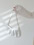 Crocodile Embossed Chain Ruched Bag