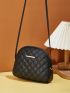 Quilted Detail Metal Decor Dome Bag