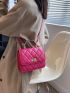Mini Neon Pink Quilted Square Bag