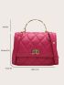 Mini Neon Pink Quilted Square Bag